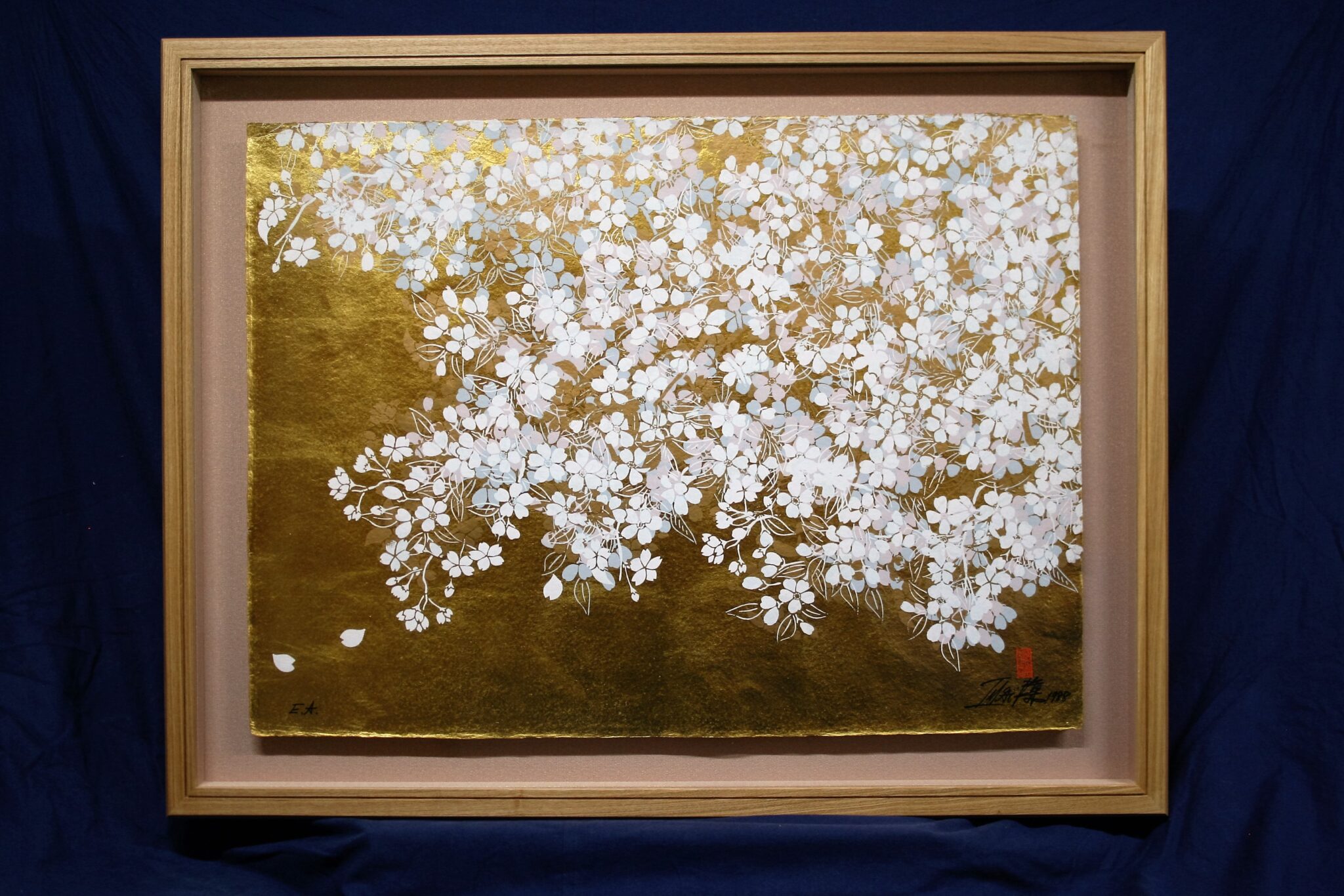 おうちギャラリー 今井俊満先生の「桜図」版画を紹介いたします